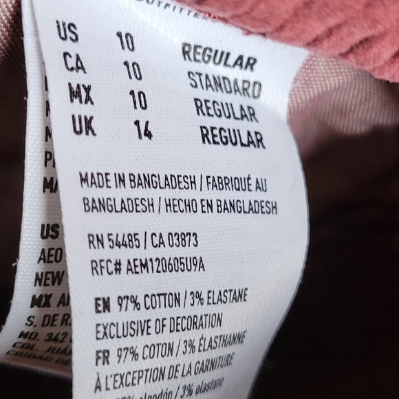 AMERICAN EAGLE Mom Jeans Corduroys High Rise Wide Leg 10 - Picture 5 of 5